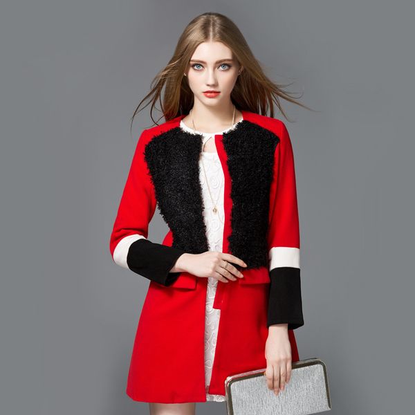 

new fashion women autumn winter red coats cardigan thick mink cashmere coats winter long sleeves overcoat, Tan;black