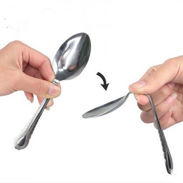 

fashion silver magic spoons tricks with his mind bending scoop novelty metal bend spoon for christmas gifts 1 5jh zz