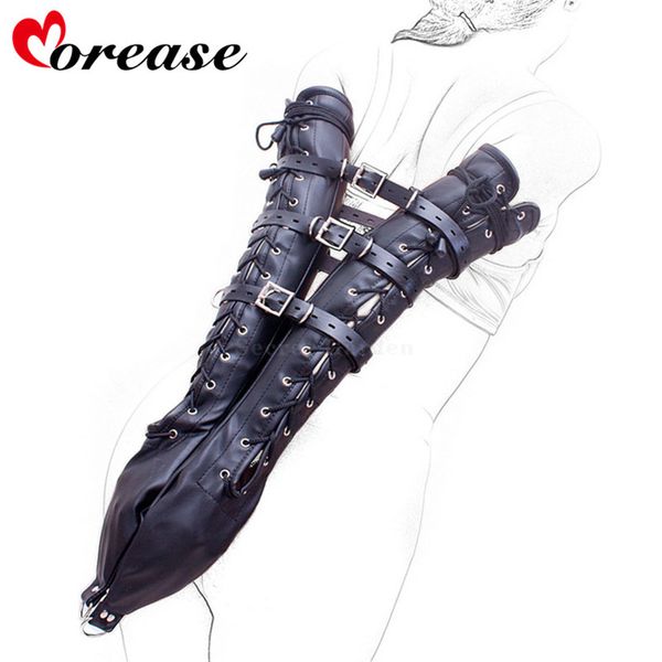 Morease Sexy Leather Over Shoulder Binder Arm Binder Slave Fetish erotico One Glove Bondage Restraint Sex Toy Donne BDSM Kit di gioco per adulti D18103107