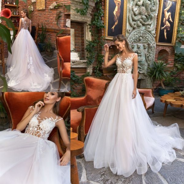 

2019 eva lendel последние свадебные платья кружева элегантный sexy рукавов старинные аппликация чешские свадебные платья на заказ линии свад, White