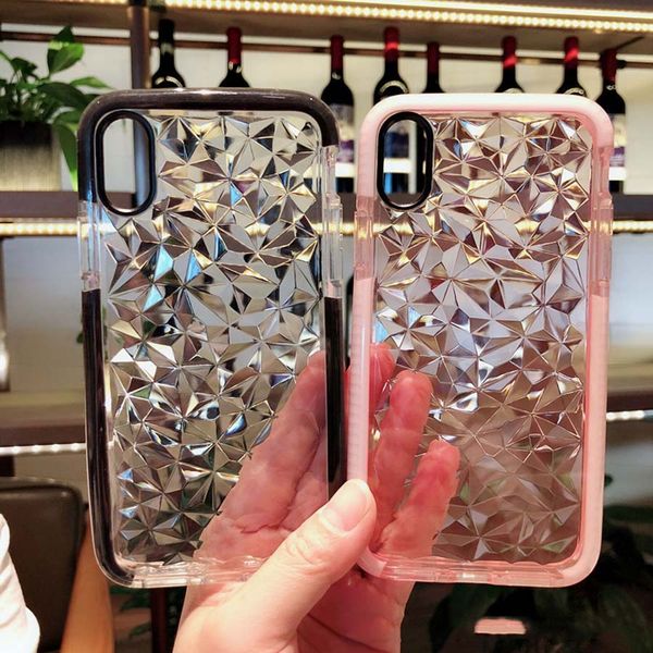 

For iphone 6 6 7 8 x plu tran parent diamond water ide erie anti drop mobile phone back cover phone ca e dhl hipping
