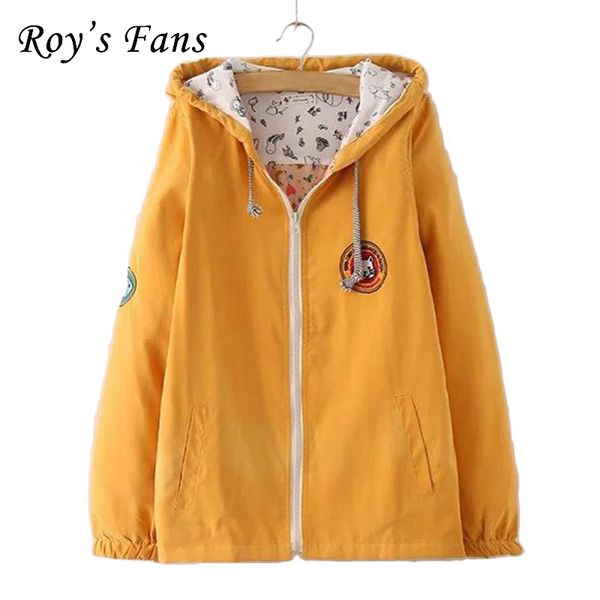 

roy's fans fashion women autumn solid trench long sleeve hooded appliques zipper wide-waisted casual trench for women, Tan;black