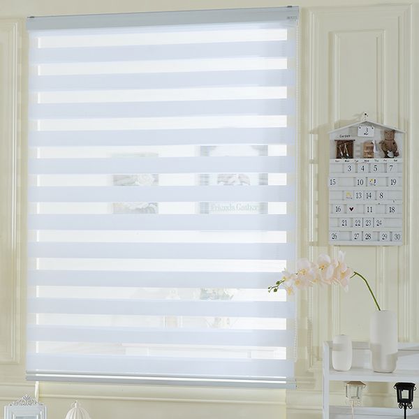 

2016 china supplier wholesale new design 100% polyester single color customize double layer zebra blind