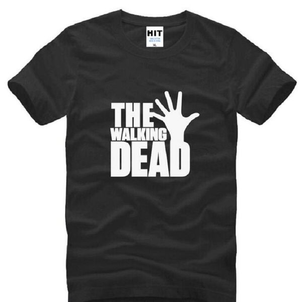 

the walking dead loose printed t shirts men summer style short sleeve o-neck cotton men's t-shirt fashion us tv fans tee shirt, White;black