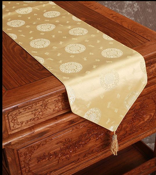 

short long elegant damask table runners wedding christmas party table decoration mat silk satin coffee table cloth runner 150x 33cm
