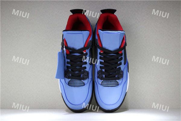 

2018 4 houston blue suede black blue version authentic university blue/black bleu carolina noir basketball shoes sneak