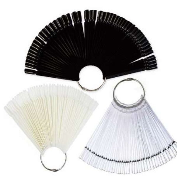 

wholesale 50 pcs clear false nails natural french style acrylic uv gel fan shaped fake nail art tips polish uv gel black tips, Red;gold