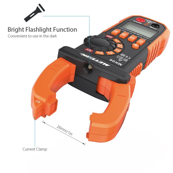 Freeshipping 4000 Contagens Digital Clamp Meter AC-DC Tensão Atual Handheld LCD Clamp Multímetro w / Backlight Capacitância Hz Tester