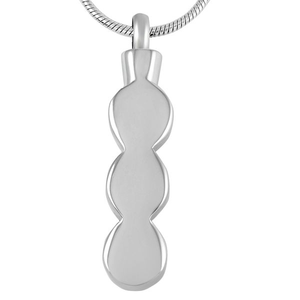 

ijd9260 stainless steel crystal strip for ashes urn memorial keepsake silver pendant necklace cremation with snake chain jewelry