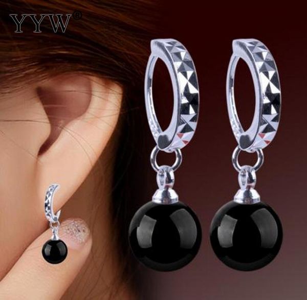 

wholesale- korean jewelry silver earrings pendientes natural round small red black charm hoop earrings women natural earrings, Golden;silver