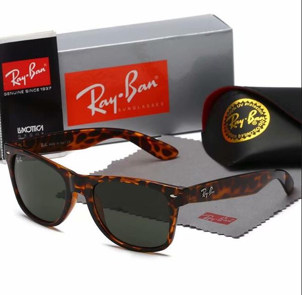 

new the latest selling popular fashion men design sunglasses 2140 rb square plate metal combination frame uv400 lens with box, Black