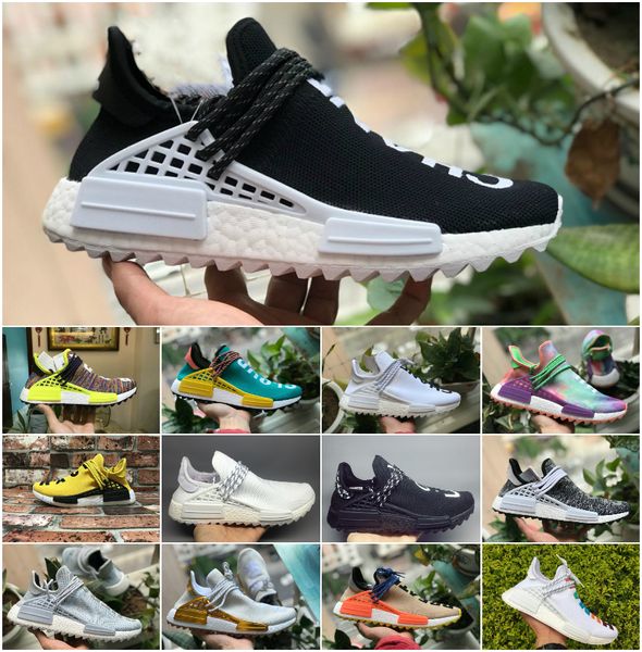 

2018 НОВЫЙ NMD Human Race Фаррелл Уильямс Ху Трейл Холи Мужские Женские Кроссовки Высокого Качества Primeknit Human Races Тренеры Спортивные Кроссовки
