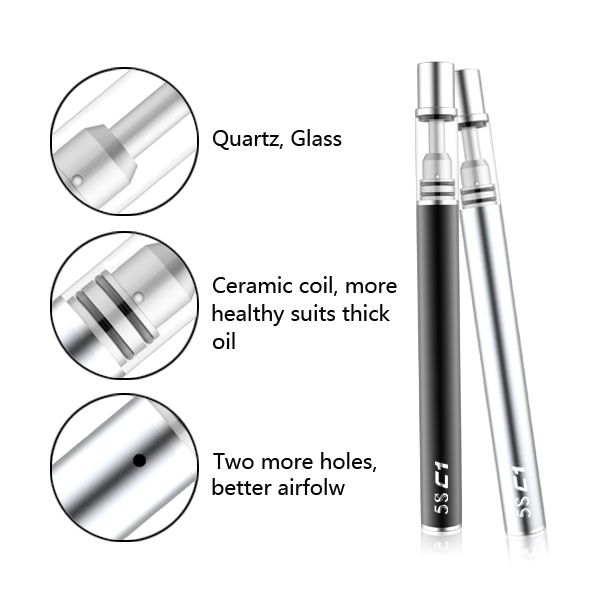 

Best for thick oil Ceramic coil Disposable pen 4 intake hole 5Scc oil vaporizer Pen cartridge thick oil cartridge disposable pen