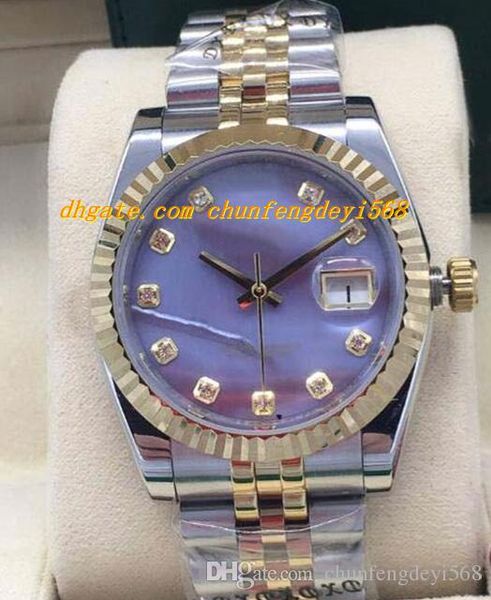 

2019 luxury watches 4 style mens 36mm 116233 18k gold & steel diamond automatic fashion brand men's watch wristwatch, Slivery;brown