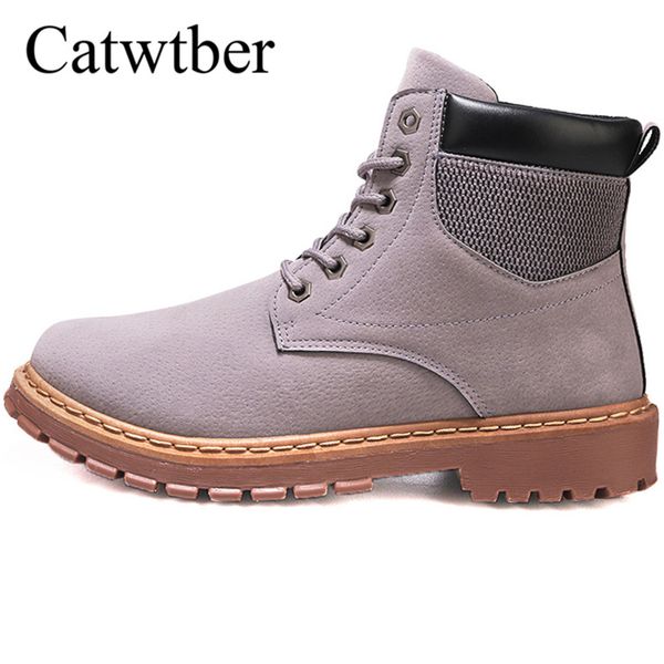 

catwtber autumn winter business dress wedding men boots ankle comfortable casual shoe split leather boots shoes men, Black