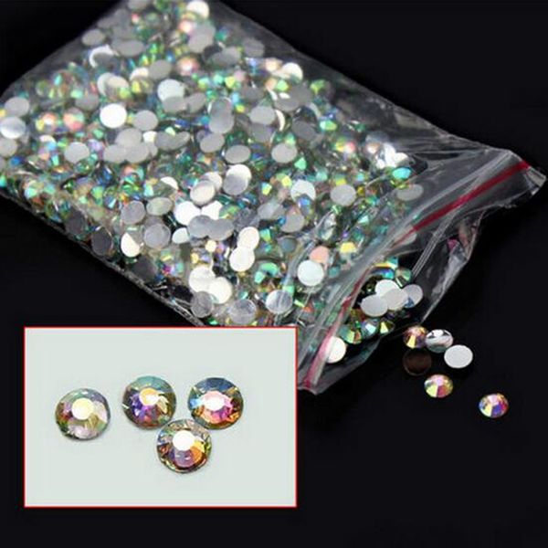 

1000pcs/pack 4mm nail art acrylic glitter ab rhinestone crystal gems flat back 3d tips tools diy salon decoration phone manicure, Silver;gold
