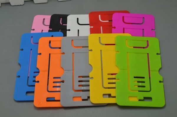 

candy color phone holder plastic folding dual mobile phone universal bracket for samsung htc card stand 3000pcs/lot