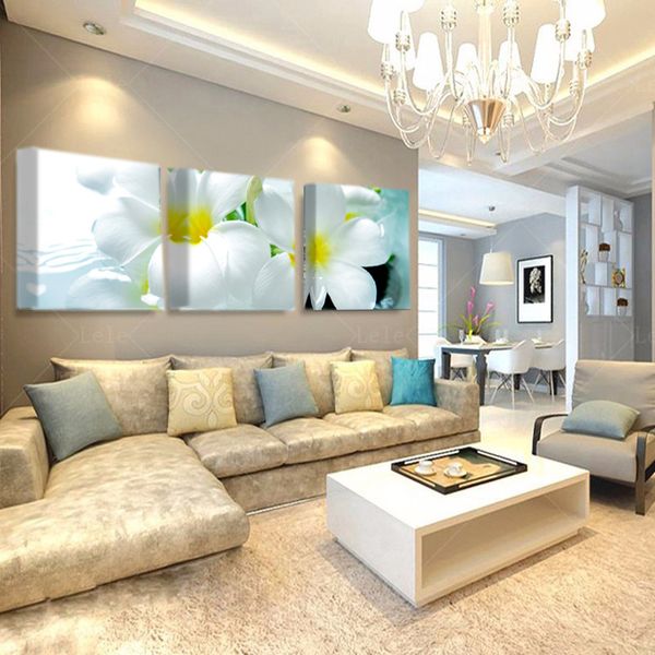 

white yellow modern minimalist floral rural cottage big wall art canvas painting living room gifts o301