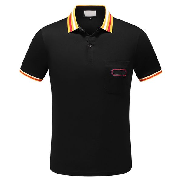 

2019 new summer men's designer brand T-shirt lapel short-sleeved cotton high-quality embroidery animal print pullover business T-shirt