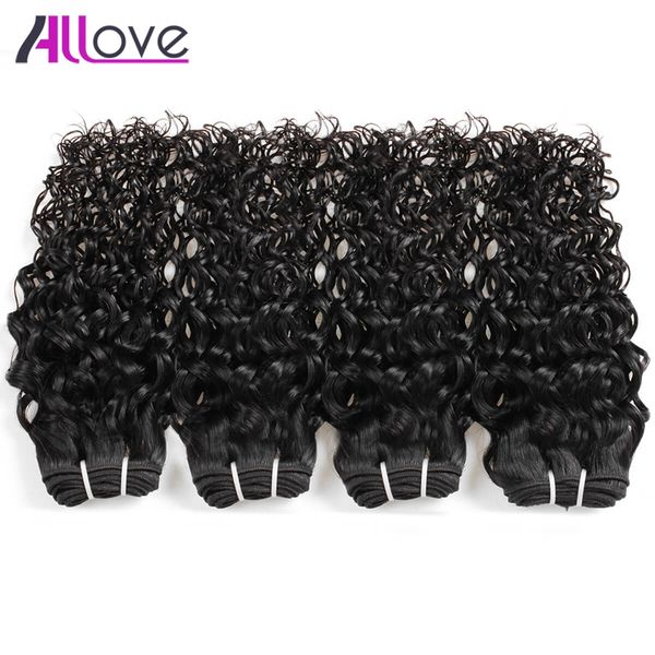 

4 пачки бразильской виргинской воды волос сплетите пачки dyeable unprocessed remy перуанские индийские малайзийские выдвижения человеческих, Black