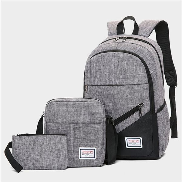 

osmond 3pcs women's backpack set lapschoolbag for teenage girls oxford travel shoulder bag men's backpack female