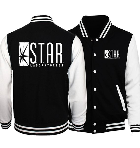 

the flasher star s.t.a.r. labs jacket men teen wolf stilinski 24 baseball uniform 2018 black white coat plus size 5xl jackets, Black;brown