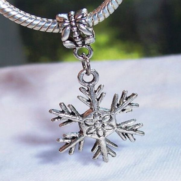 

античное серебро рождество снежинка шарм кулон necklacebracelet аксессуары женщины мужчины ювелирные изделия оптовая уникальный подарок, Bronze;silver