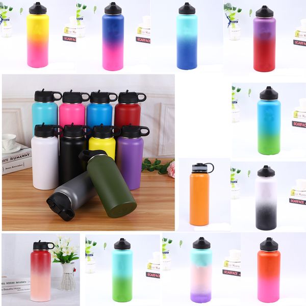 

21 color double wall vacuum in ulated tainle teel leak proof port water bottle 18oz 32oz 40oz tandard mouth with bpa flex cap