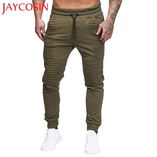 

2018 fashion men's sport striped lashing belts casual solid drawstring pant dropshipping august 6, Black