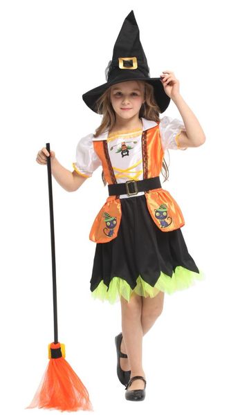 

shanghai story halloween children's clothing girls princess cosplay cloak witch bat pumpkin costume, Black;red