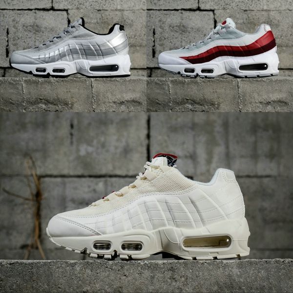 

new arrivals 95 running shoes for men pure white black red silver tt pack multi stripe 95s sport discount sneakers, White;red