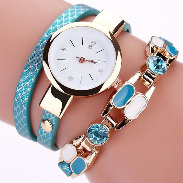 

sexemara fashionable women bracelet watch vintage leather strap quartz watch sexemara fashion luxury crystal, Slivery;brown