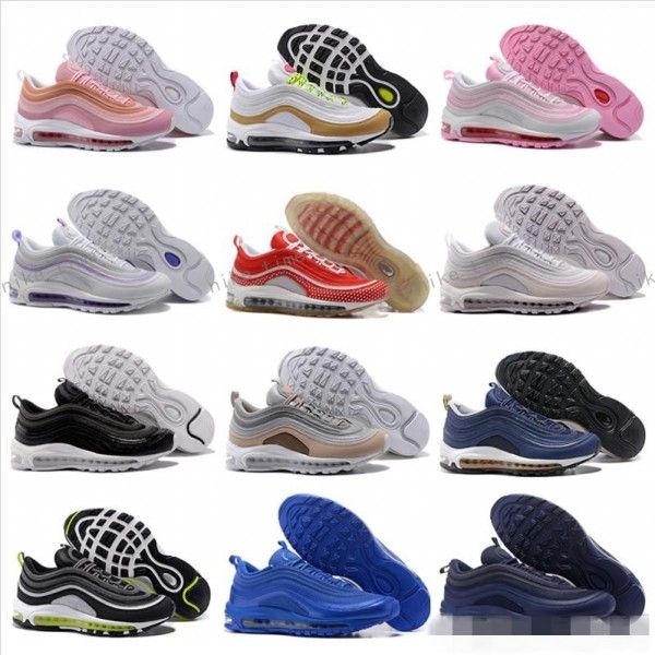 

97 Mens Low Running Shoes Cushion Men Women Size OG Silver Gold Anniversary Edition Sneakers 97S Sport Athletic Sports Trainers