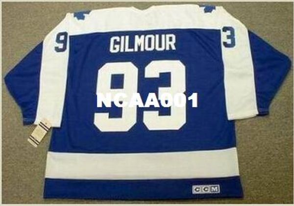 

mens #93 doug gilmour toronto maple leafs 1992 ccm vintage retro hockey jersey or custom any name or number retro jersey, Black;red