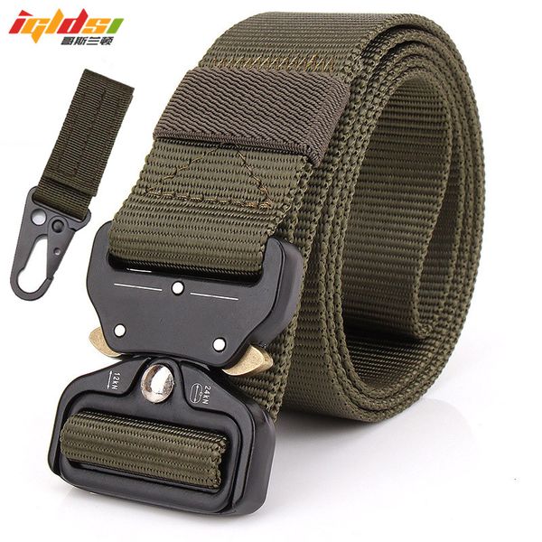 

tactical nylon belt army special forces men swat gear combat multifunctional waistband emergency survival belt 3.8cm, Black;brown
