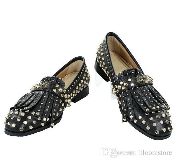 

mens leather loafers buckle suede flats male casual creepers dress shoes smoking slippers large size 39-46, Black