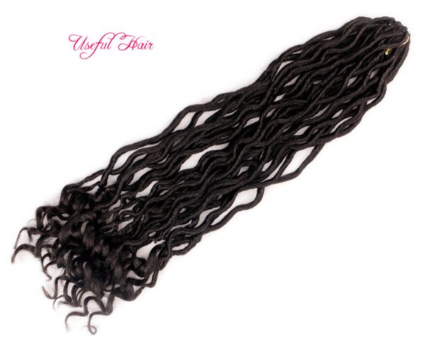 

whoelsale hair dreadlocs synthetic braiding hair goddess locs faux locs curly crochet hair 18 inch crochet braids marley twist black women