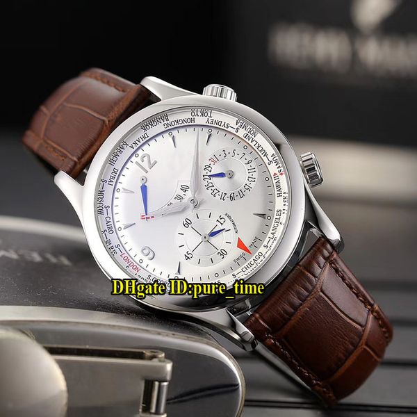 

Новый Master Control Q1528420 Белый циферблат Резерв хода 1528420 Автоматические мужские часы Серебряный чехол Кожаный ремешок