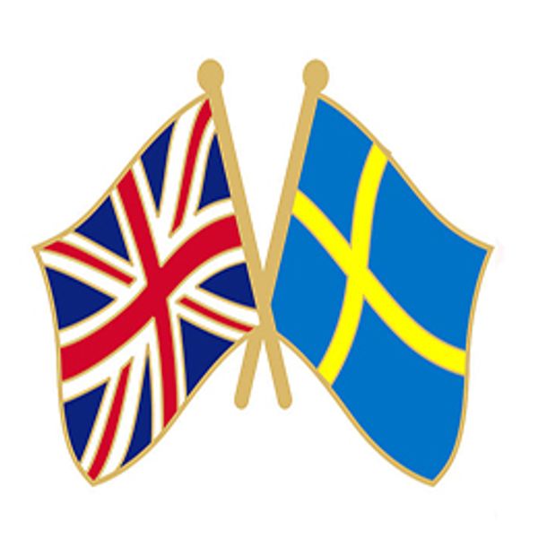 UK Sweden Amizade Pin 100 pcs muito Frete grátis