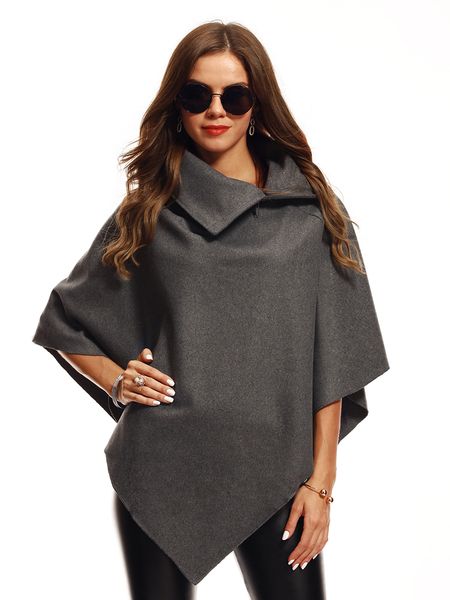 

women's style woolen coat lady coat for autumn winter new women fashion cloak coat irregular zipper thick outerwear black grey camel m