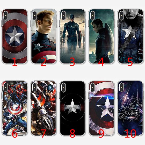 

Капитан америка Мягкий силиконовый чехол ТПУ для iPhone X XS Max XR 8 7 Plus 6 6s Plus 5 5s SE Cover
