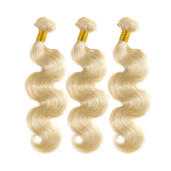 Heißer verkauf günstiger preis Big Stock#613 Blonde Haarwebart Brasilianische Körperwelle Echthaarverlängerungen Remy Haarbündel 100 gramm pro Stück