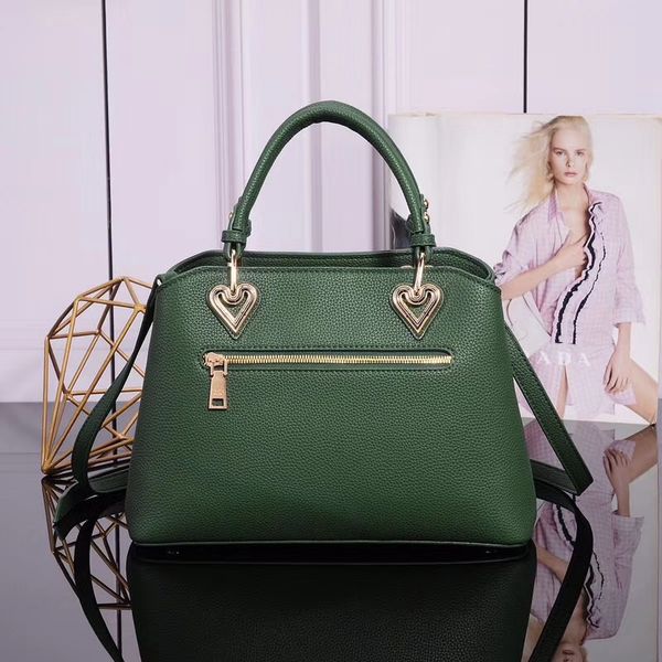

new design simple fashion llitchi leather women heart shape matel handbag cute ladies shoulder bag