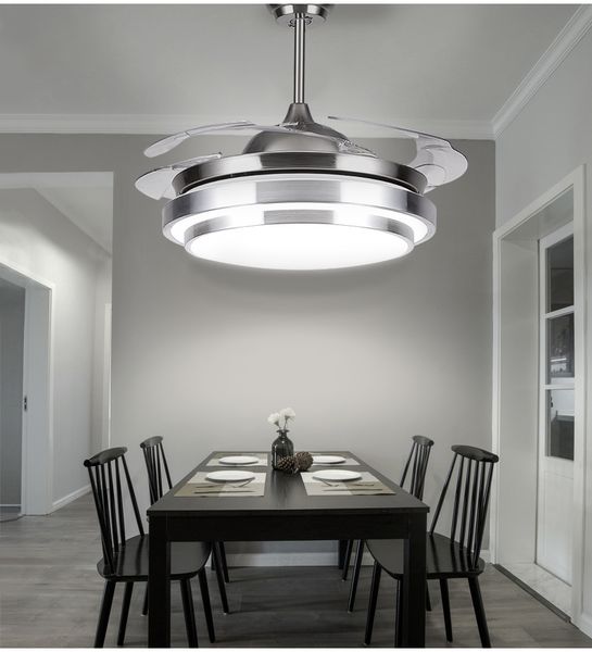 

110v 220v 36inch 42inch living room modern white fan ceiling light fixture acrylic leaf led ceiling fan light kit with remote control