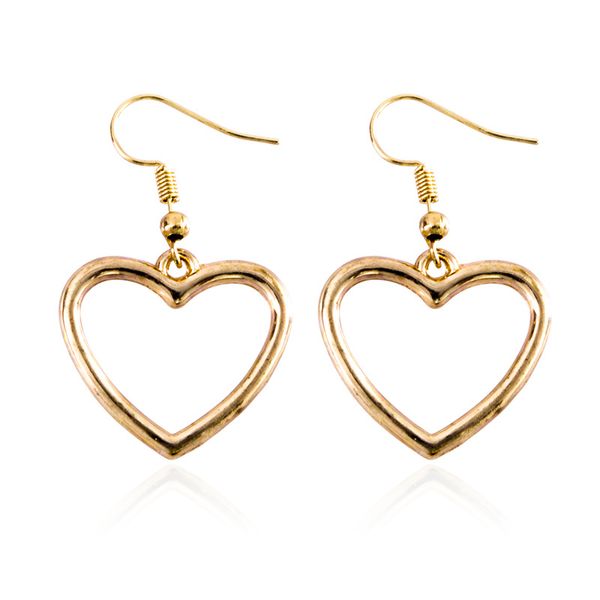 

sweet hollow love heart earrings alloy gold silver color drop earrings for women gifts fashion korean jewelry brincos