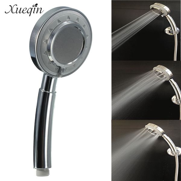 

xueqin 3 modes silver bathroom handheld rainfall shower head durable water saving single head bath showerhead