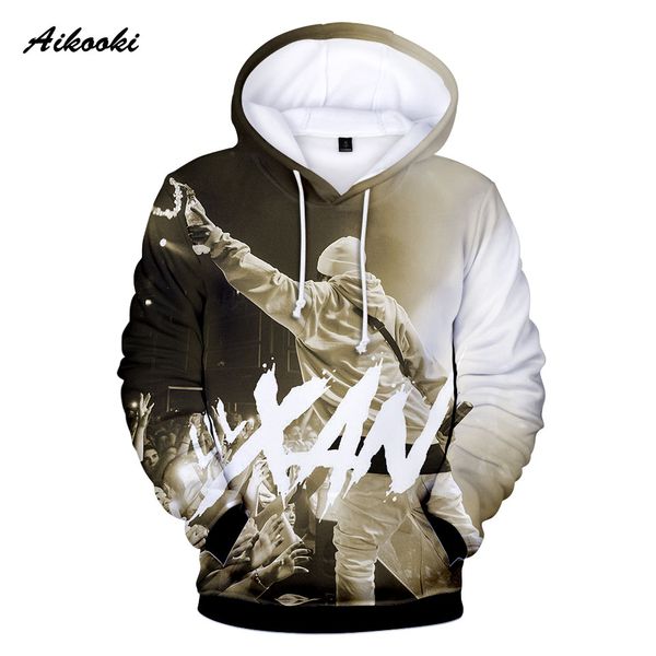 

aikooki lil xan xanarchy tracksuit 3d printed harajuku men sweatshirt hip hop spring womens sweatshirts hoodies lil xan xanarchy, Black