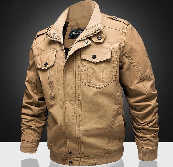 

winter autumn bomber jacket men stand collar army military pilot flight jackets mens plus size m-6xl tactical air force jacket, Black;brown