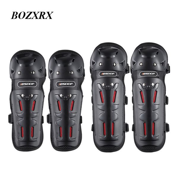 

bozxrx 4pcs motocross knee protector brace protection elbow pad kneepad motorcycle sports cycling guard protector gear equipment