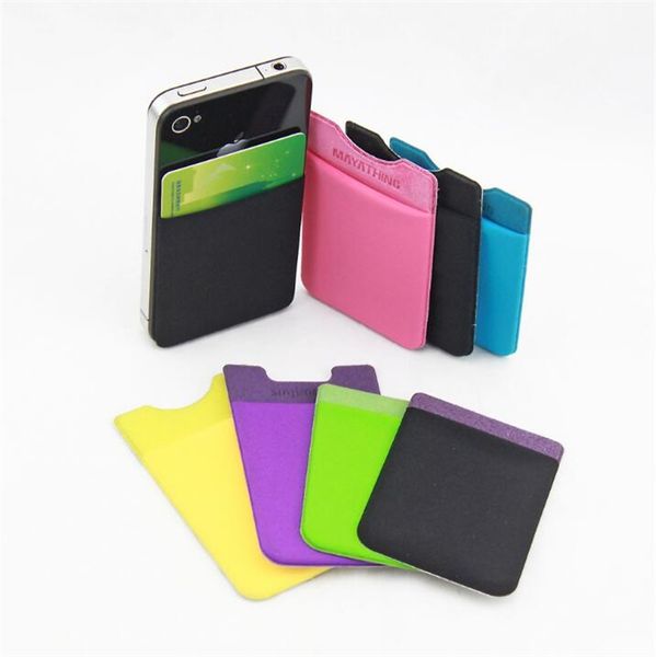 

soft sock wallet credit card cash pocket sticker lycra adhesive holder money pouch mobile phone 3m gadget iphone samsung